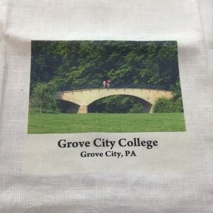 Grove City College linen tea towel wall hanging
